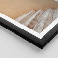 Plakat w ramie 40x50 - Schod w Beżu - schody, minimalizm - rama czarna