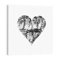Obraz na płótnie 40x40 - Drzewo Serca - czarne serce, tekstura jak kora drzewa
