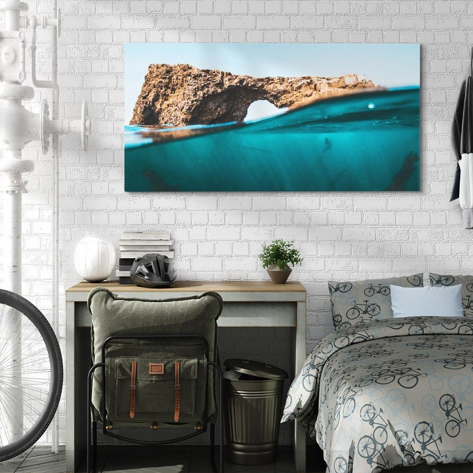 Obraz na płótnie 120x60 - Tajemnicza Podwodna Kraina - fotografia, podwodna jaskinia