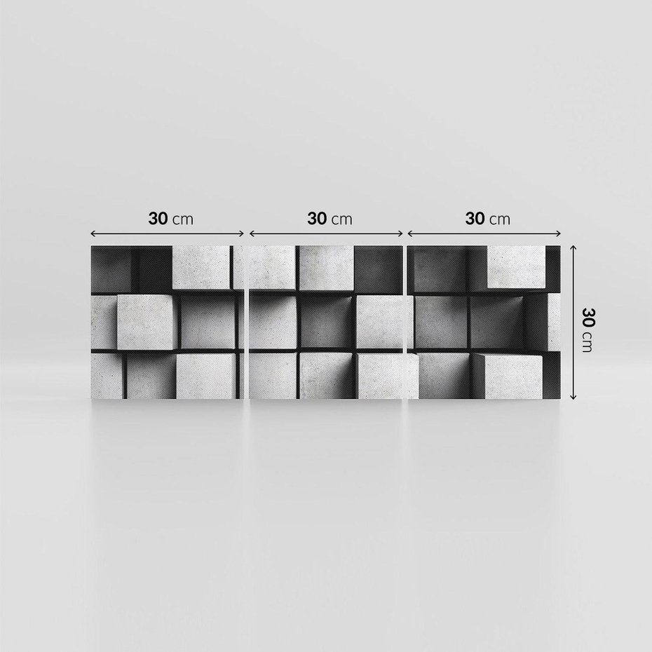 Obraz na płótnie 90x30 - Abstrakcyjne 3D kwadraty - 3D, abstrakcja