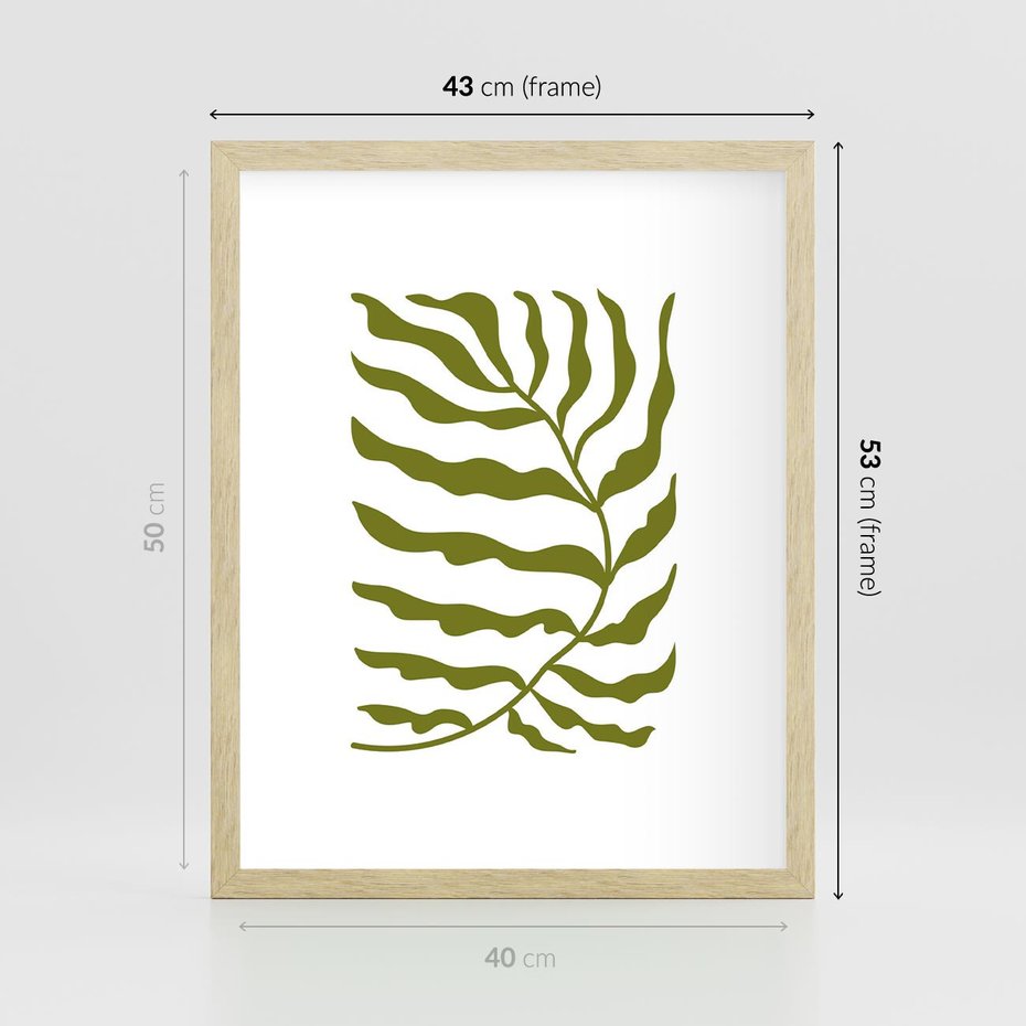 Plakat w ramie 40x50 - Rytmy Chaosu - roślina, gałązka - rama drewno