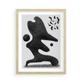 Plakat w ramie 50x70 - Abstrakcja w Monochromii - nowoczesna grafika, abstrakcja - rama drewno