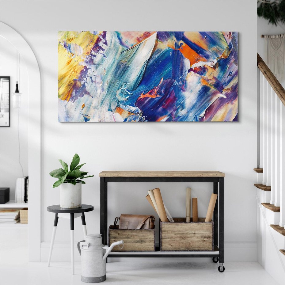 Obraz na płótnie 120x60 - Rytmy ukrytych pragnień - chaos i abstrakcja, plamy koloru