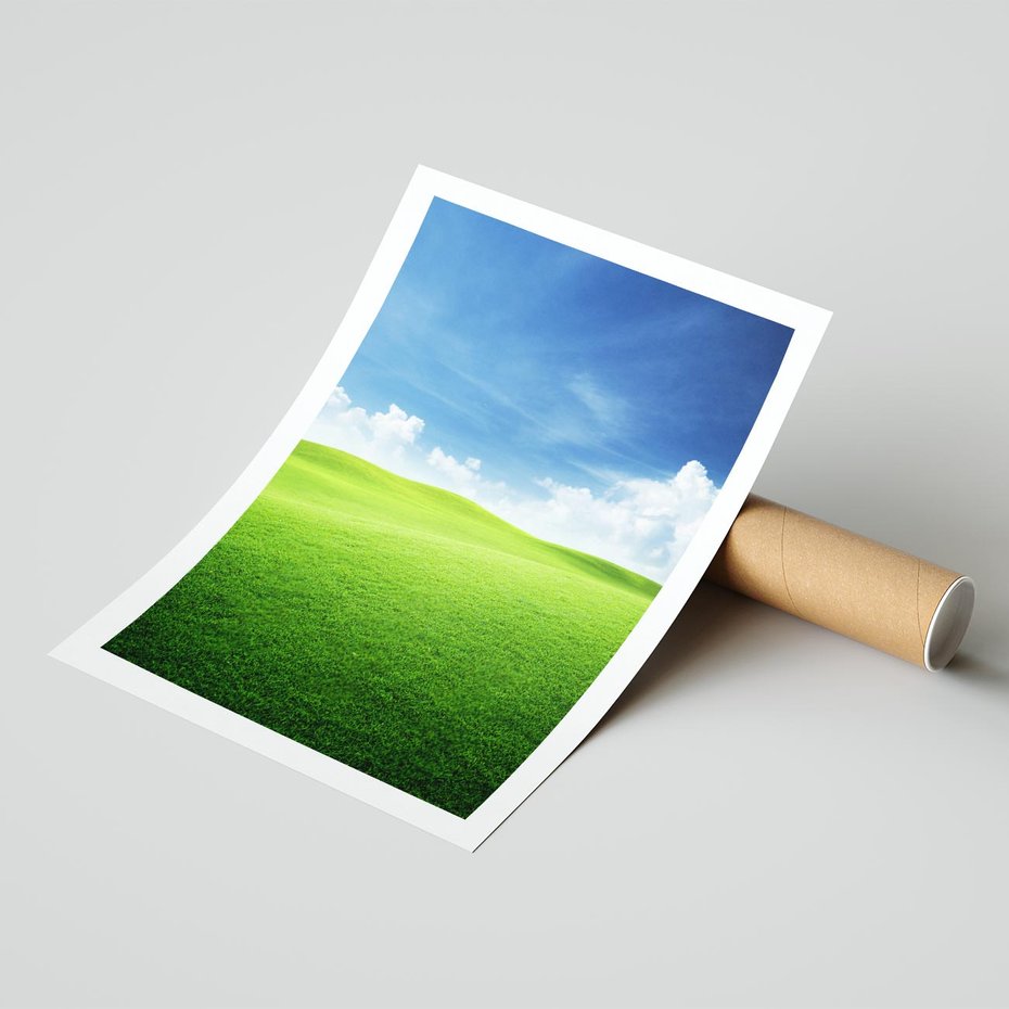 Plakat bez ramy 40x50 - Łąka pod Niebem - łąka, niebo