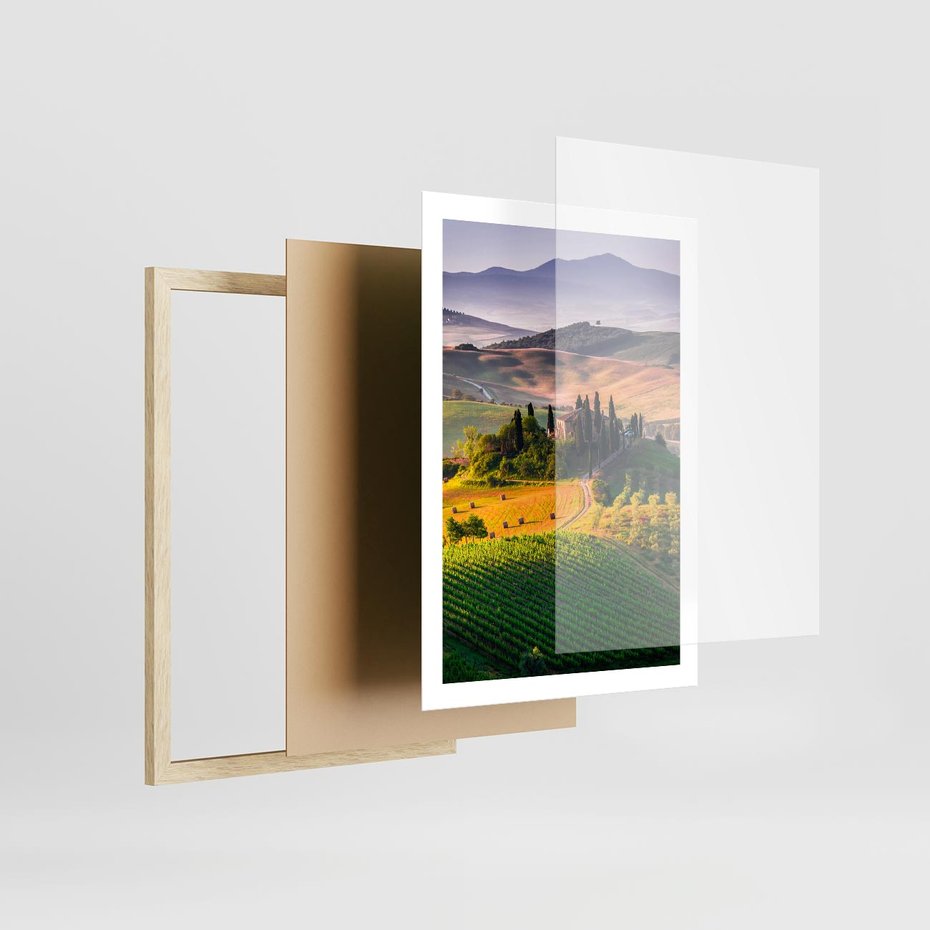 Plakat w ramie 50x70 - Pejzaż w perspektywie - pejzaż, perspektywa - rama drewno