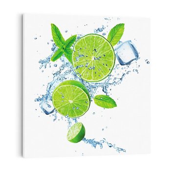 Obraz na płótnie 50x50 - Świeżość limonek w wodzie - limonki, woda