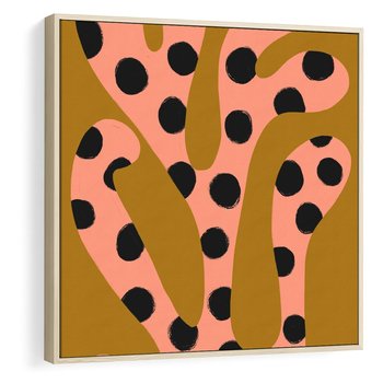 Obraz w ramie 50x50 - Rozkwitająca Wolność Boho - abstrakcyjne boho kształty, dziwne - rama drewno