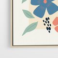 Obraz w ramie 70x100 - Kolorowe liście tęsknot - minimalistyczny plakat, grafika - rama drewno