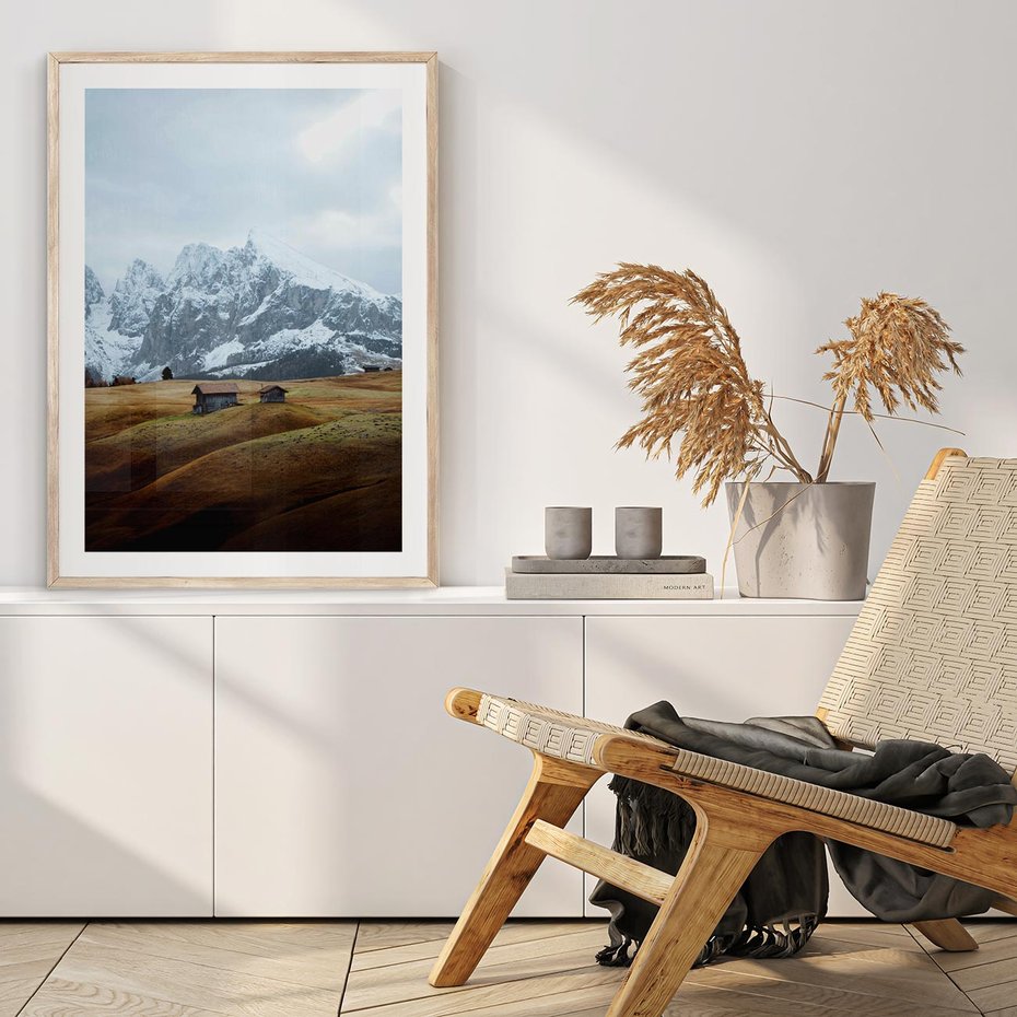 Plakat w ramie 40x50 - Odkryj Ich Urok - góry, skandynawia - rama drewno