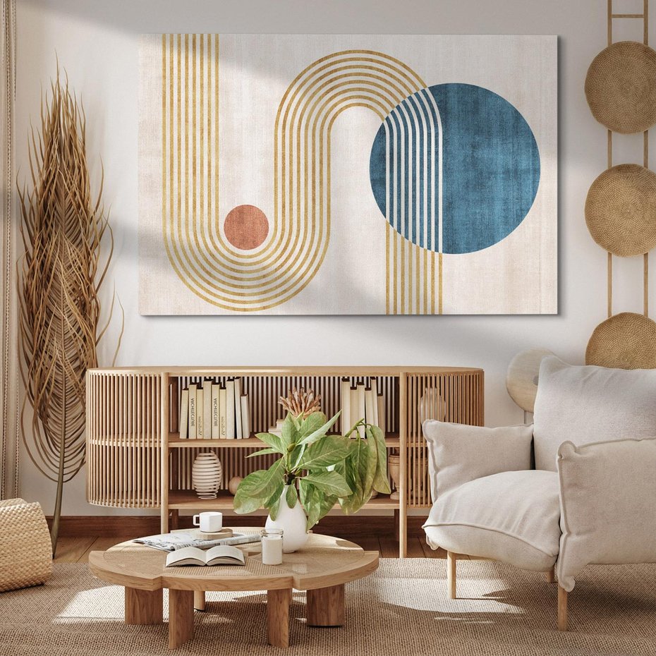 Obraz na płótnie 70x50 - Melodia ukrytych snów - retro grafika, styl mid-century