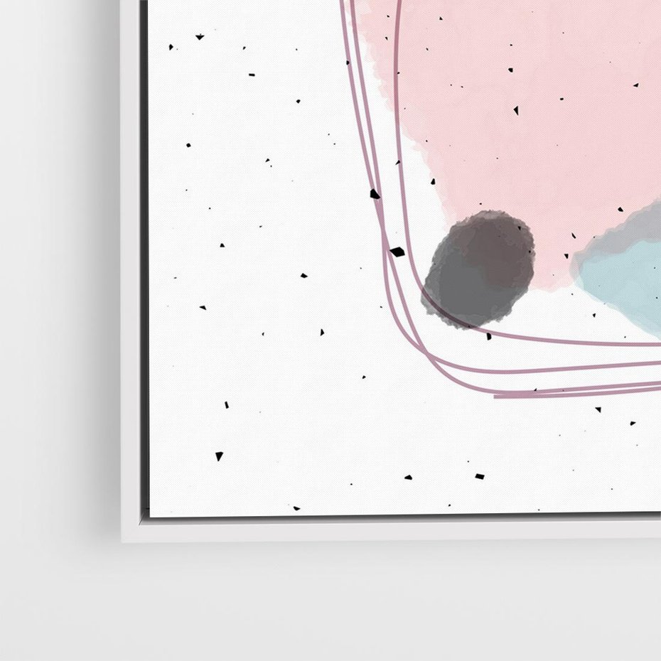 Obraz w ramie 80x80 - Migotliwa Opowieść - abstrakcyjna kompozycja, jak ręcznie malowana - rama biała