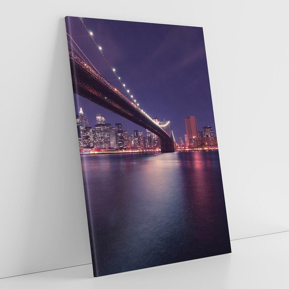 Obraz na płótnie 80x120 - Most w Nowym Jorku nocą - most, Nowy Jork