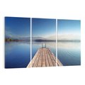 Obraz na płótnie 120x80 - Alpy: jezioro i malownicze molo - Alpy, jezioro