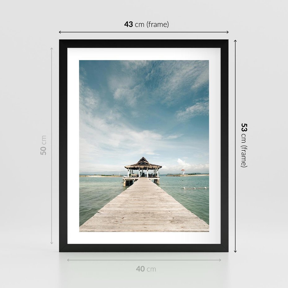 Plakat w ramie 40x50 - Magia Morza i Piękno Plaży - Hawaje, morze - rama czarna