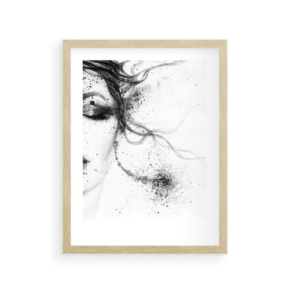 Plakat w ramie 30x40 - Eksplozja Kolorów - akwarela, abstrakcja - rama drewno