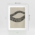 Plakat w ramie 30x40 - Kontury Ewolucji Materii - boho plakat, czarne kropki kreski - rama biała