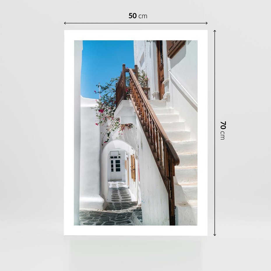 Plakat bez ramy 50x70 - Schody Uliczką W dół - schody, uliczka