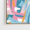 Obraz w ramie 50x70 - Refleksje w krainie abstrakcji - abstrakcja, energiczne pociągnięcia pędzla - rama drewno