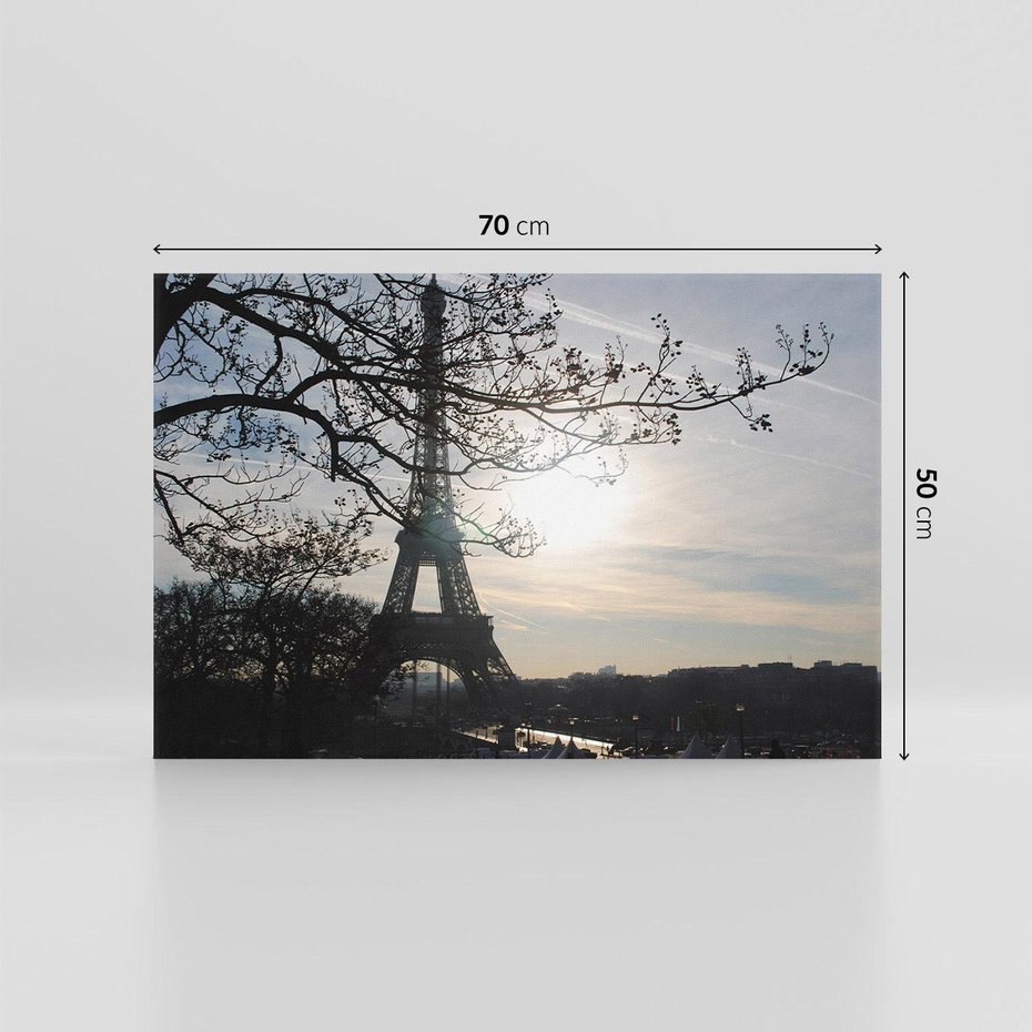Obraz na płótnie 70x50 - Wieczorny spacer przy Wieży Eiffla - Paryż, Wieża