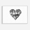 Obraz w ramie 70x50 - Drzewo Serca - czarne serce, tekstura jak kora drzewa - rama biała