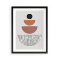 Plakat w ramie 50x70 - Półkola i Boho Akcent - geometria, półkola - rama czarna
