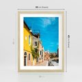 Plakat w ramie 30x40 - Przechadzka w Sercu Miasta - uliczka, perspektywa - rama drewno