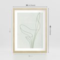 Plakat w ramie 30x40 - Zielona Równowaga Linii - abstrakcyjne delikatne zielone linie, nowoczesny plakat - rama drewno