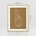 Plakat w ramie 40x50 - Splecione Dłonie - szkic, minimalizm - rama drewno