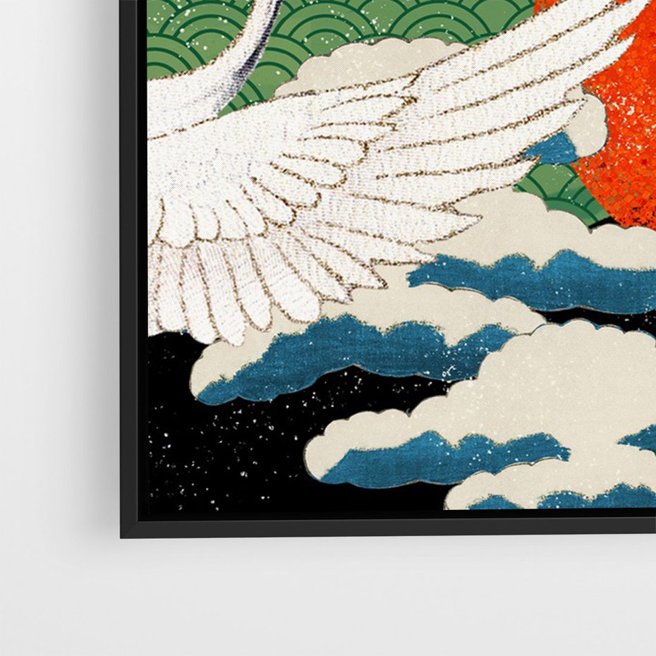 Obraz w ramie 50x70 - Wibracje emocji - sztuka japońska, wyraziste kolory - rama czarna