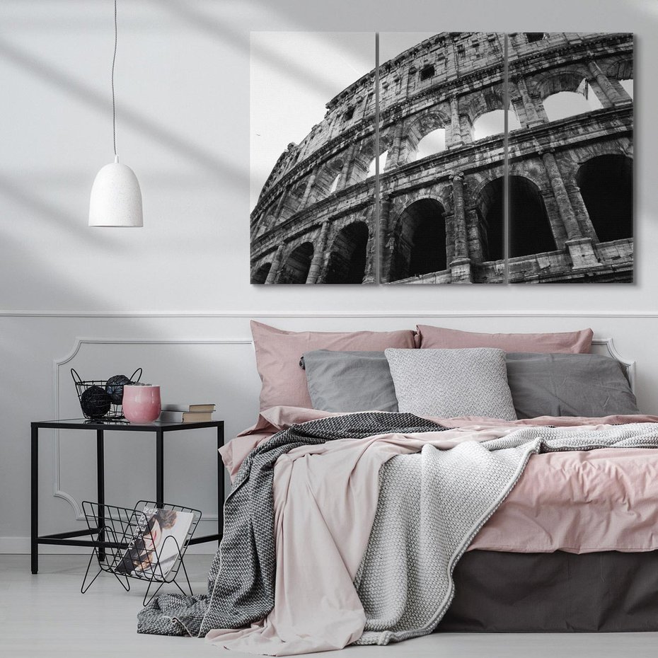 Obraz na płótnie 120x80 - Koloseum w Czarnej Bieli - antyczna architektura, koloseum