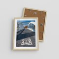 Plakat w ramie 30x40 - Kansas i Route 66 - Kansas, route 66 - rama drewno