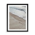 Plakat w ramie 50x70 - Brzeg Morza: Malownicza Plaża i Fale - morze, plaża - rama czarna