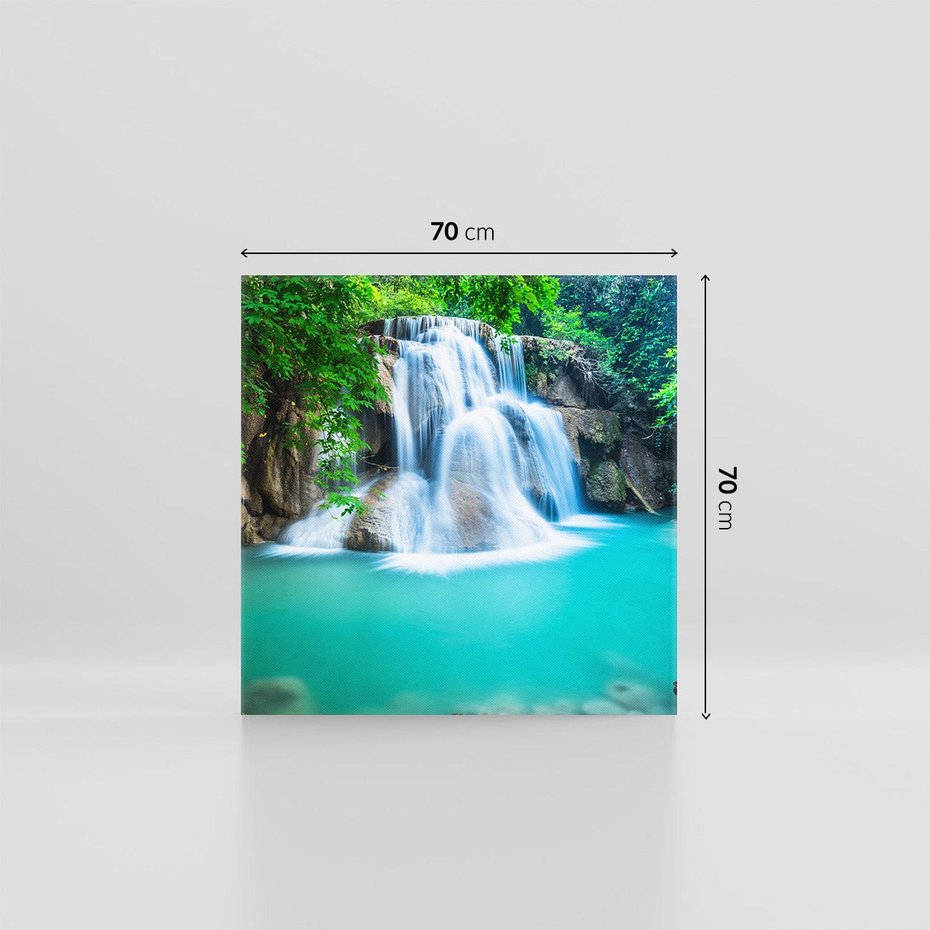 Obraz na płótnie 70x70 - Tajlandia: wodospad w zielonym lesie - Tajlandia, wodospad