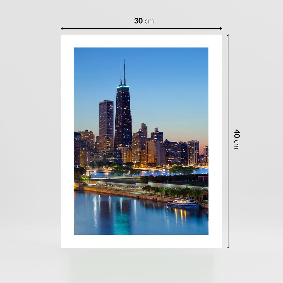 Plakat bez ramy 30x40 - Miasto nad Rzeką - miasto, rzeka