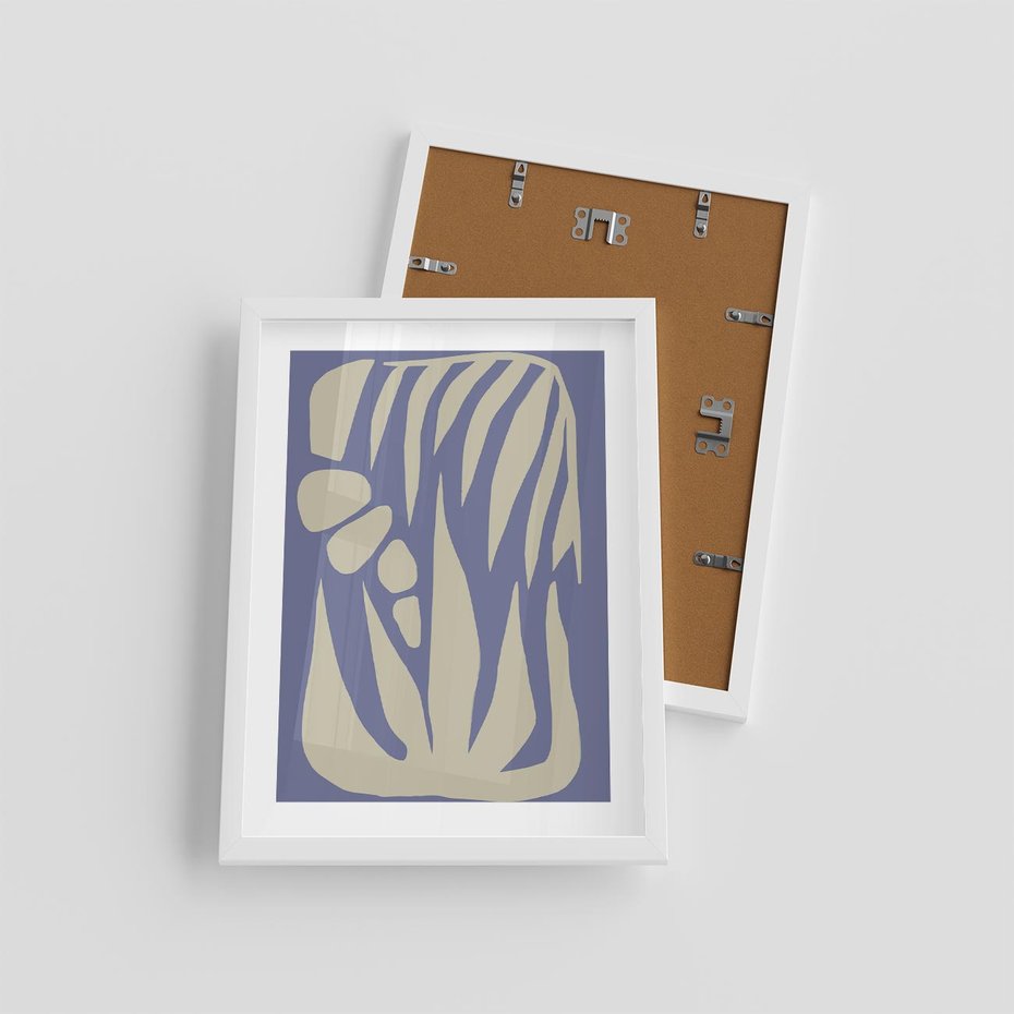 Plakat w ramie 30x40 - Kształty Niewidzialnych Granic - abstrakcyjna sztuka, skandynawski styl - rama biała