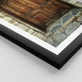 Plakat w ramie 30x40 - Tajemnicze stare drzwi - stare, drzwi - rama czarna