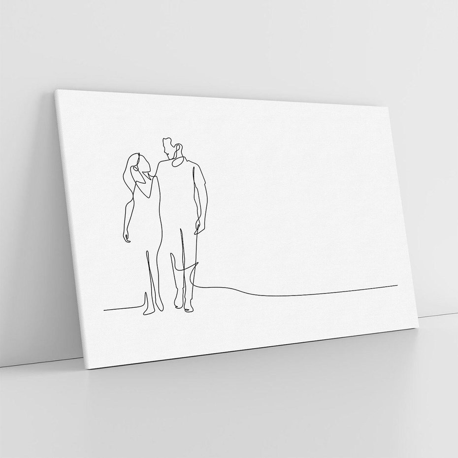 Obraz na płótnie 120x80 - Wspólne Kroki - line art, szkic