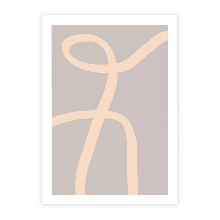 Plakat bez ramy 50x70 - Beżowe Boho Zaplątanie - minimalistyczny obraz, nowoczesny