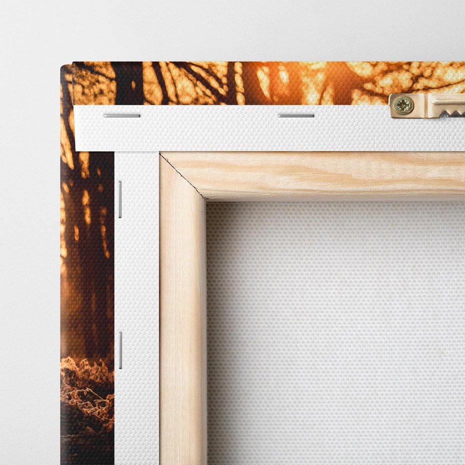 Obraz na płótnie 100x70 - Jeleń w lesie: Spotkanie w dziczy - jeleń, jelenie