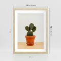 Plakat w ramie 30x40 - Kwiatowy taniec kaktusa - kaktus, kwiat - rama drewno