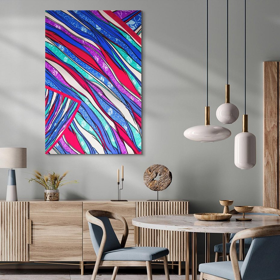 Obraz na płótnie 50x70 - Abstrakcyjna Gra Świateł i Cieni - abstrakcja