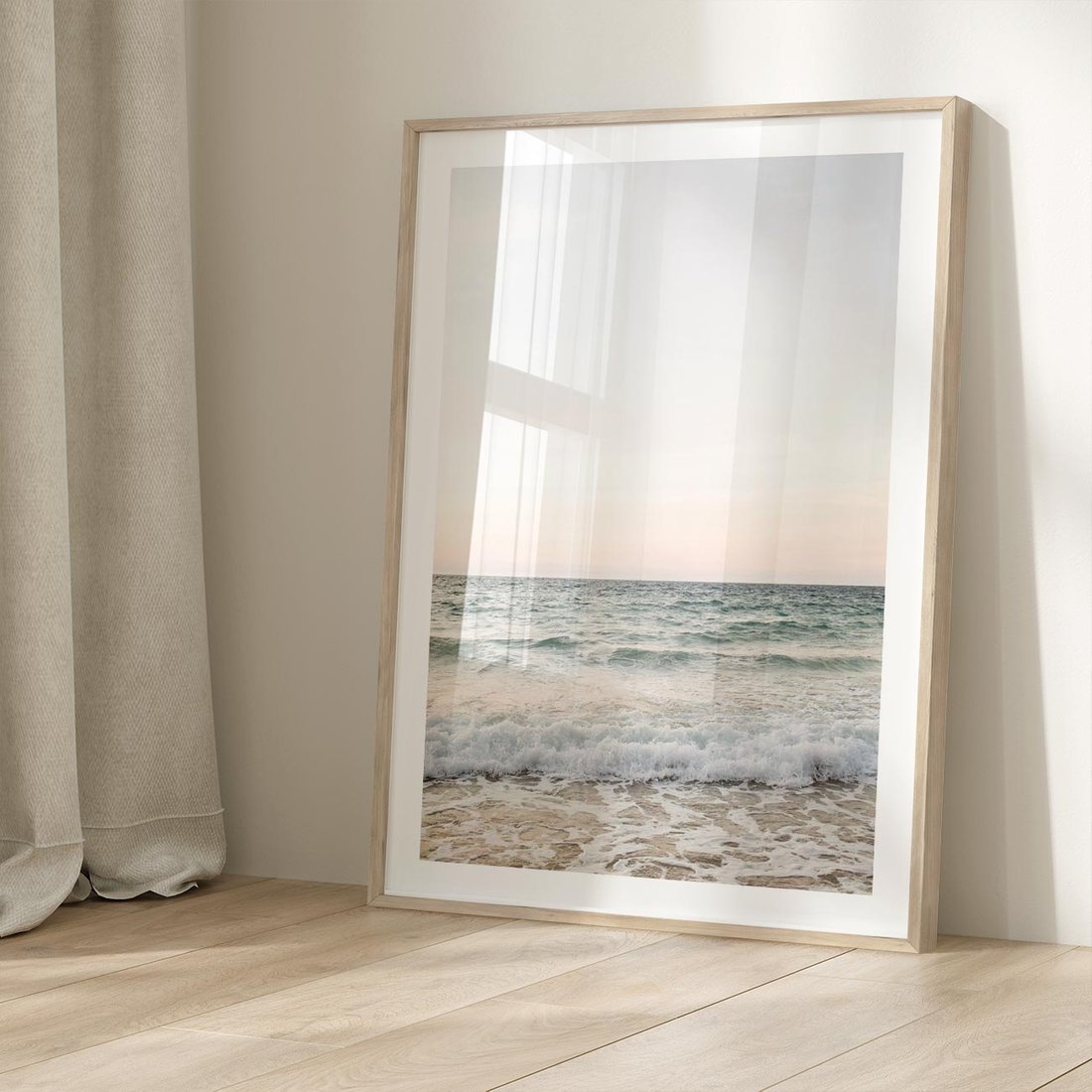 Plakat w ramie 50x70 - Morze i Fale - morze, fale - rama drewno