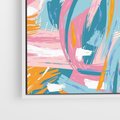 Obraz w ramie 80x80 - Refleksje w krainie abstrakcji - abstrakcja, energiczne pociągnięcia pędzla - rama biała