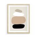 Plakat w ramie 50x70 - Zgeometryzowane Kształty - modernistyczny plakat, obłe kształty - rama drewno