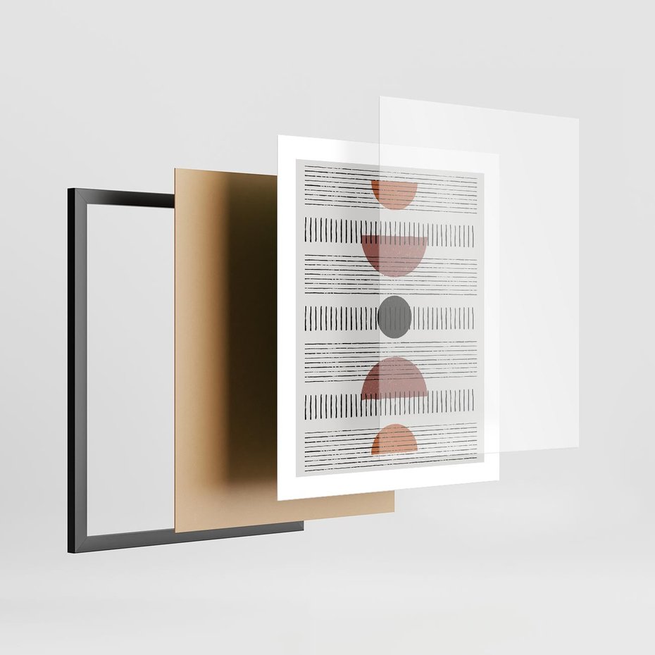 Plakat w ramie 40x50 - Plakat w Stylu Abstrakcji - geometryczna grafika, plakat - rama czarna