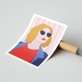 Plakat bez ramy 30x40 - Kobieca Ekspresja - nowoczesny plakat, styl retro