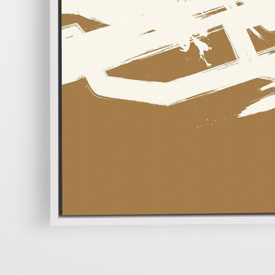 Obraz w ramie 70x100 - Taniec Energii - abstrakcyjne kreski, maźnięcia - rama biała