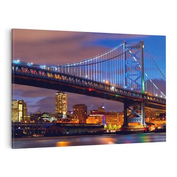 Obraz na płótnie 120x80 - Filadelfia: most nad zachodem słońca - Filadlefia, USA