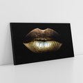 Obraz na płótnie 120x60 - Złote usta pełne tajemnic - usta, złoto