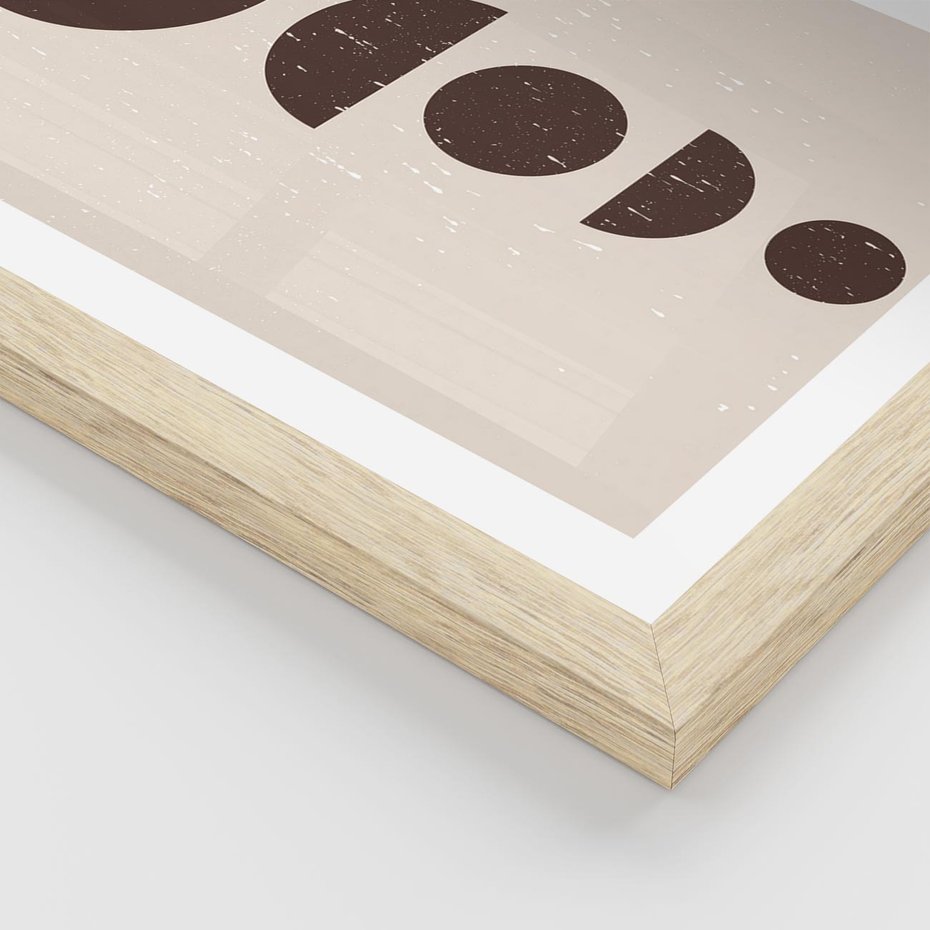 Plakat w ramie 30x40 - Migocące Granice - mid century styl, nowoczesna grafika - rama drewno